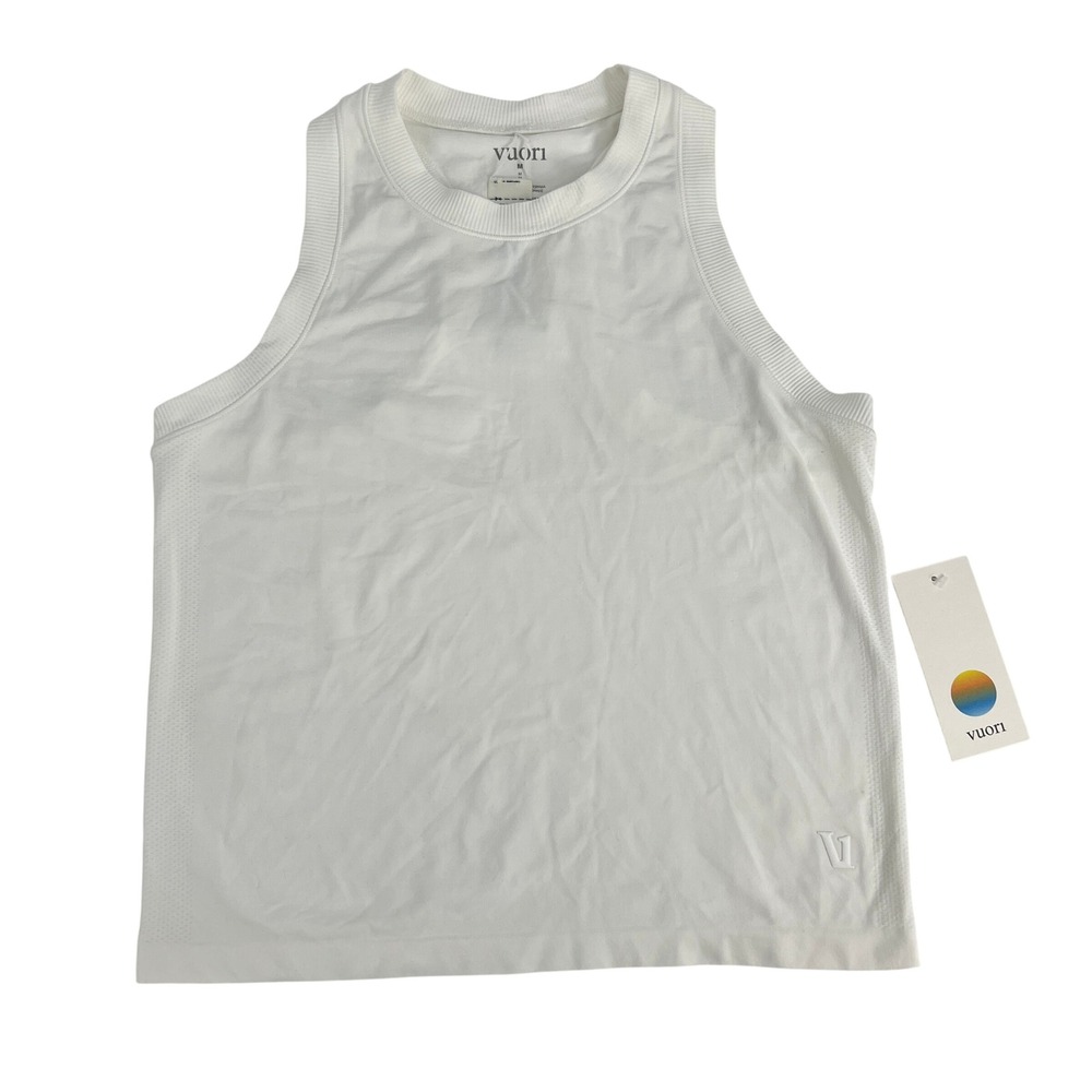 Vuori Surge Seamless Tank White VW1196 Womens Size M Racerback Activewear